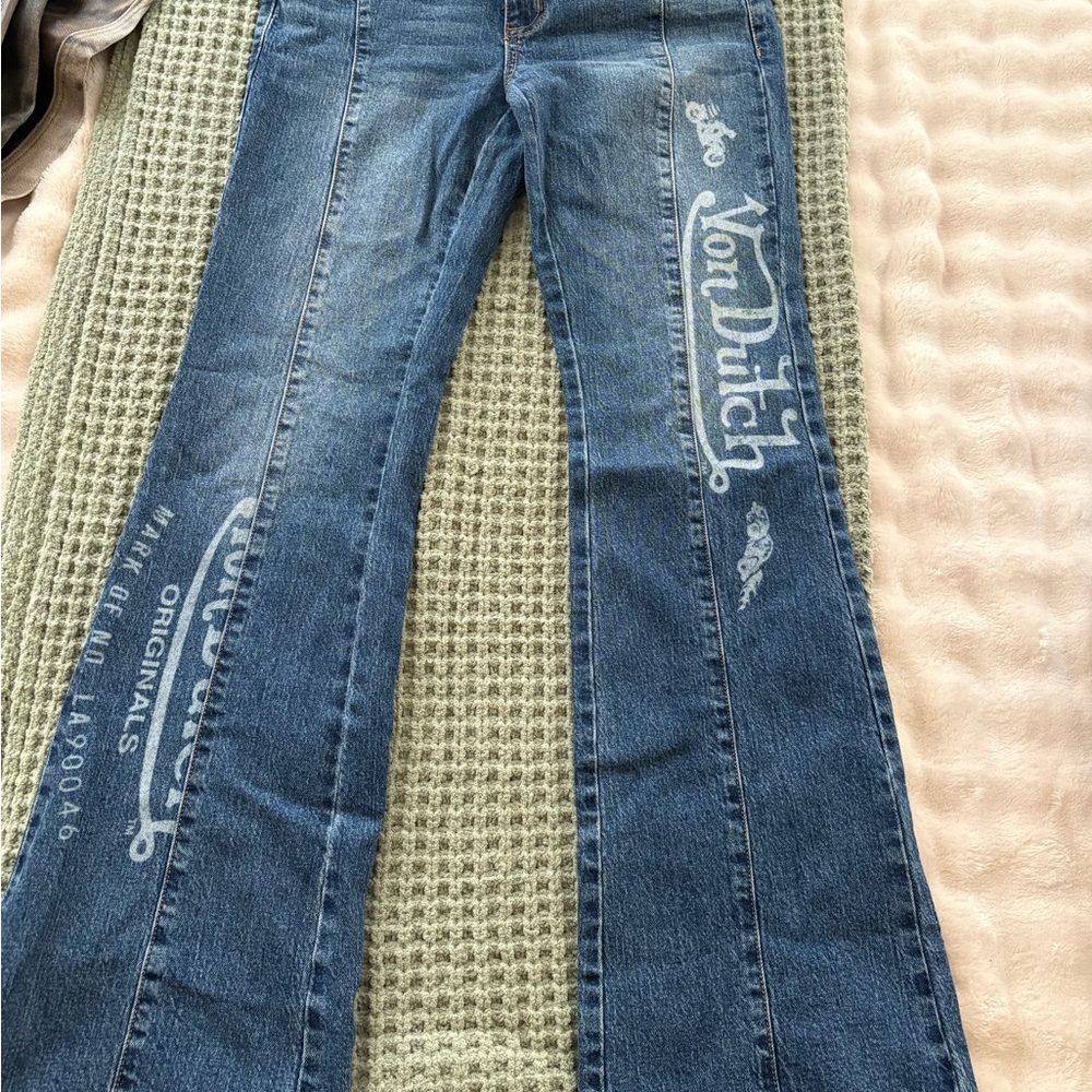 Von Dutch Women's Blue Boot Cut Jeans